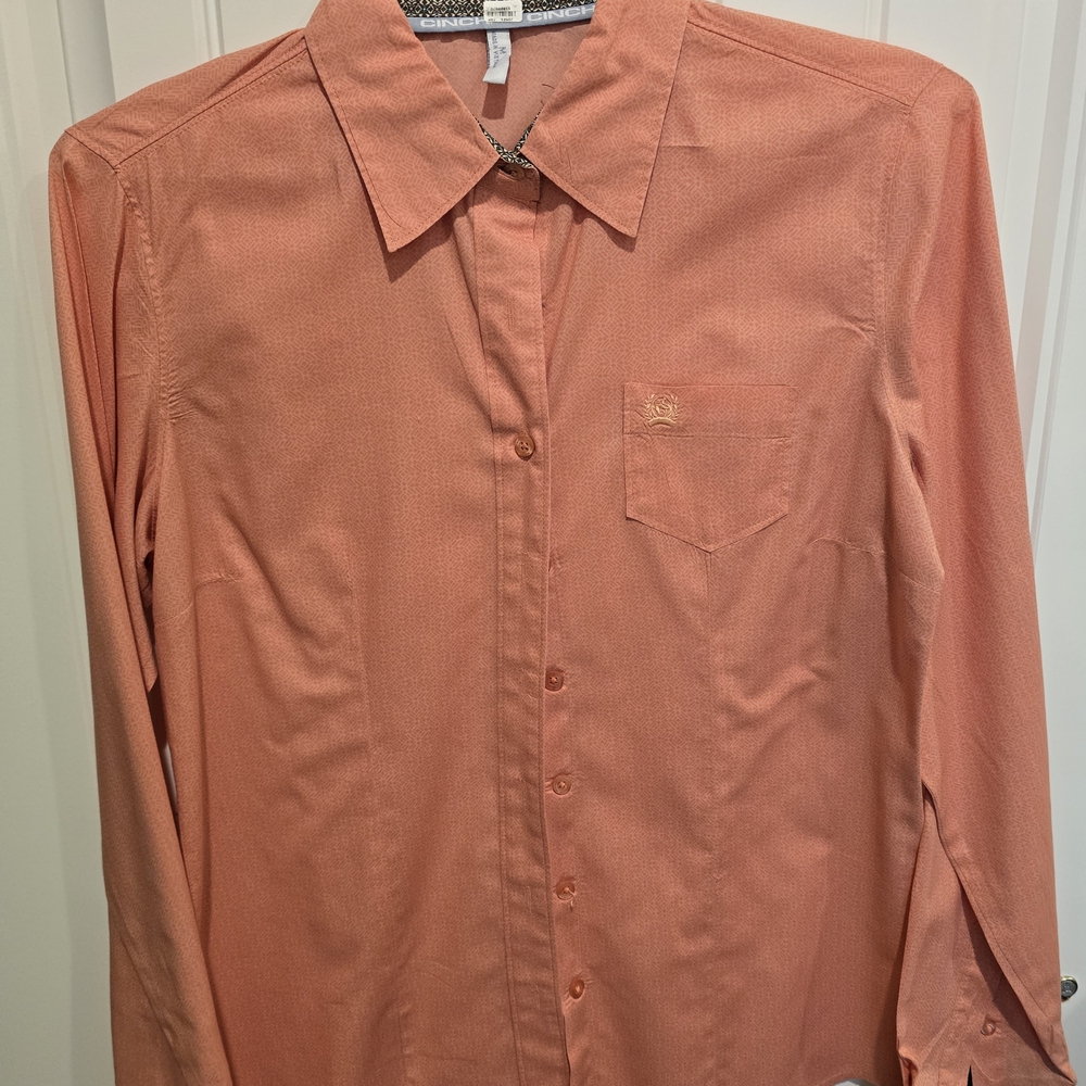 Cinch Womens Peach Button-Down Shirt